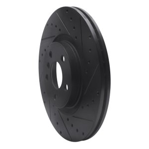 BMW 228i xDrive Gran Coupe Brake Rotor (1) - Front Right - R1 Concepts - Drilled & Slotted - Black - `15-`25